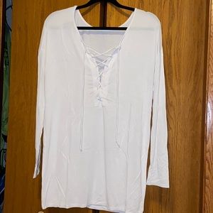 BKE lace-up long sleeve shirt